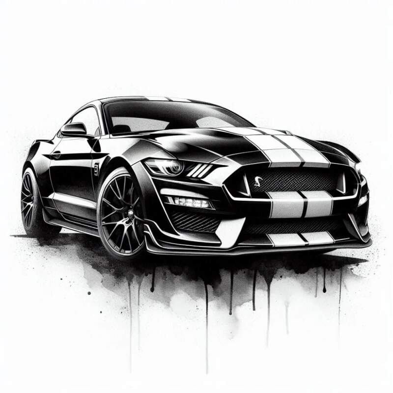 Levně Mustang shelby černý (NAŽEHLOVAČKA)