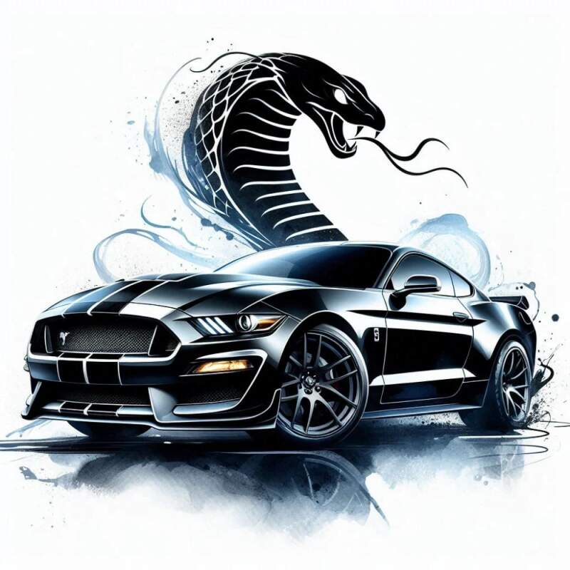 Levně Mustang shelby cobra černý (NAŽEHLOVAČKA)