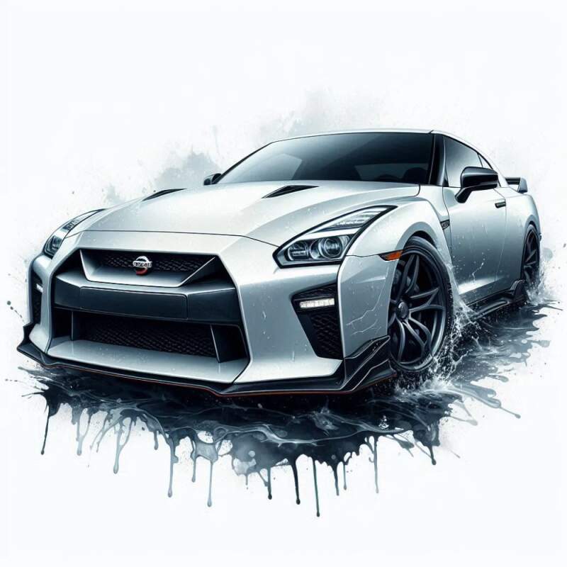 Levně Nissan GTR bílý (NAŽEHLOVAČKA)