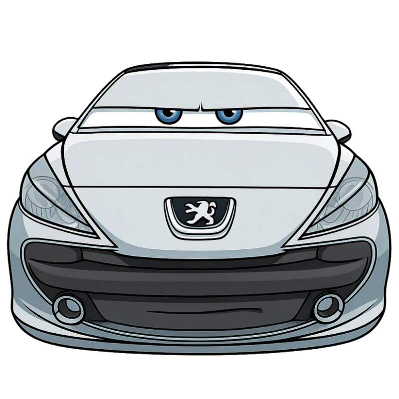 Levně Peugeot cartoon (NAŽEHLOVAČKA)