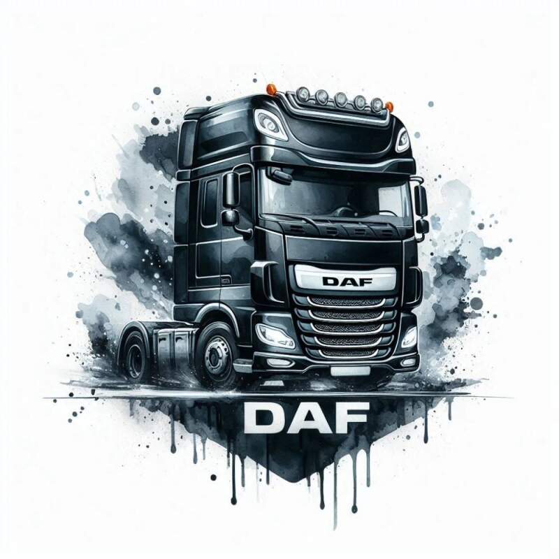 Levně Daf kamion černý (NAŽEHLOVAČKA)