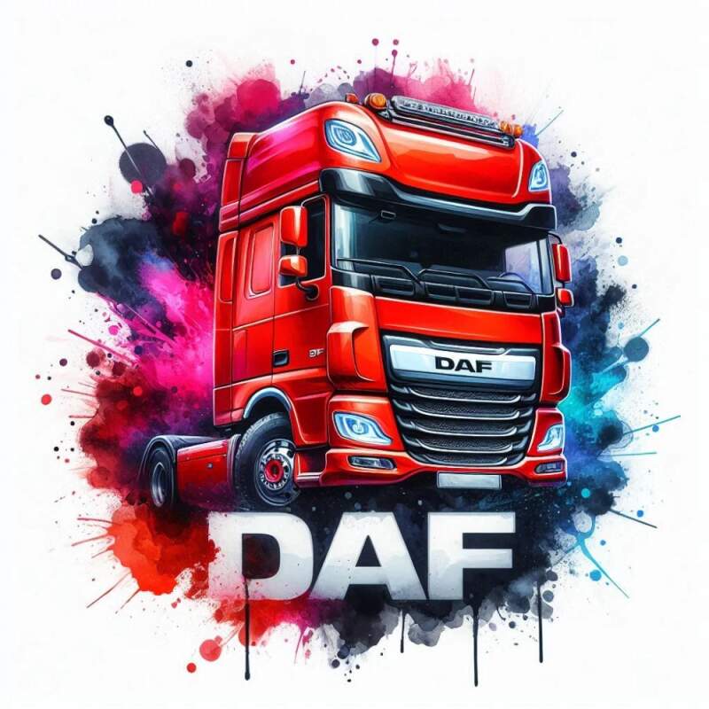 Levně Daf kamion červený (NAŽEHLOVAČKA)