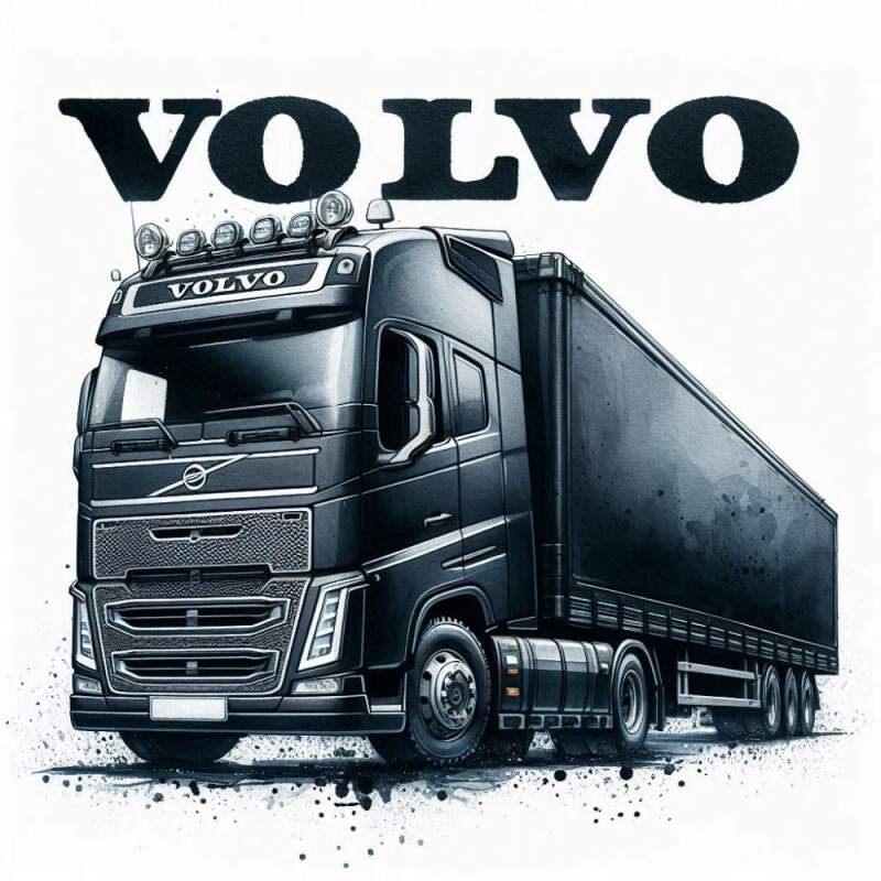 Levně Volvo kamion černý (NAŽEHLOVAČKA)