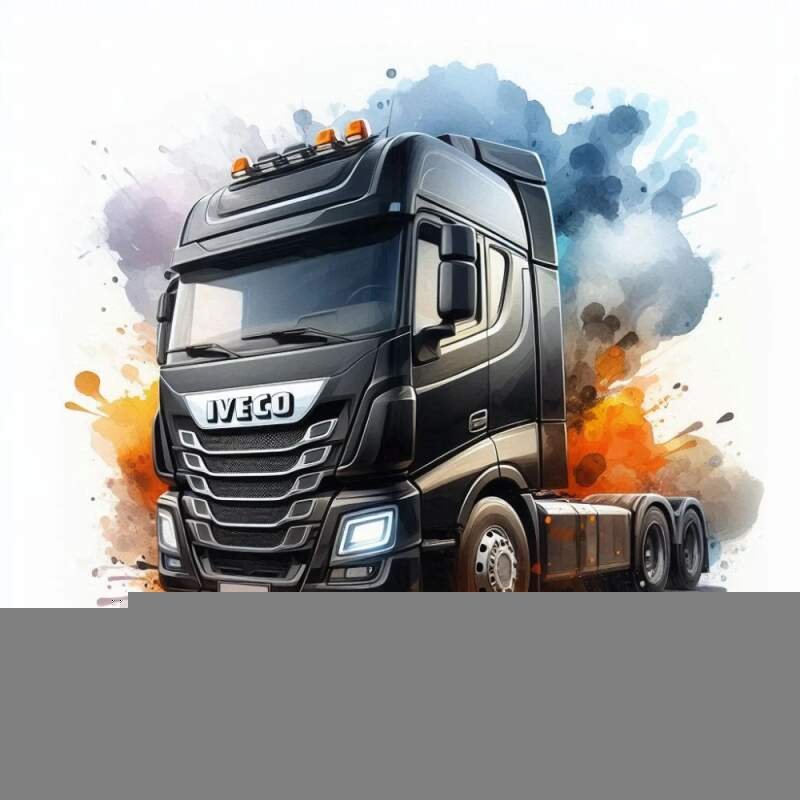 Levně Iveco kamion černý (NAŽEHLOVAČKA)