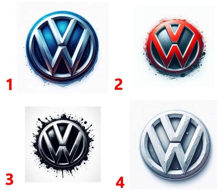 Levně Volkswagen znak - 4 motivy (nažehlovačka auto)