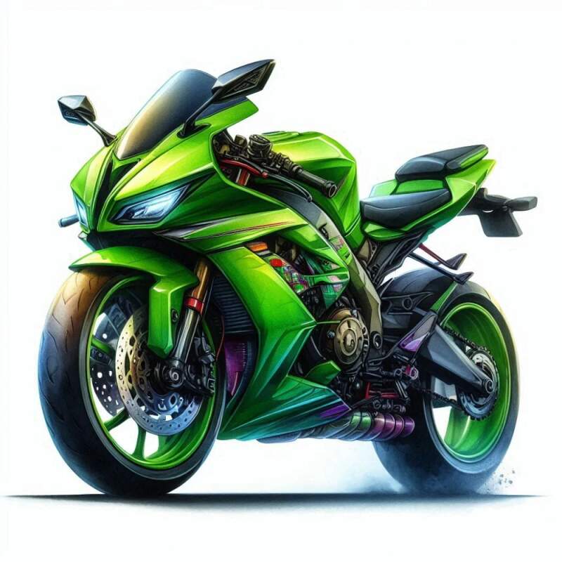 Levně Motorka Kawasaki Ninja (NAŽEHLOVAČKA)