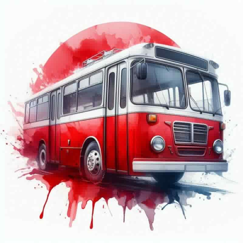 Levně Autobus červený (NAŽEHLOVAČKA)