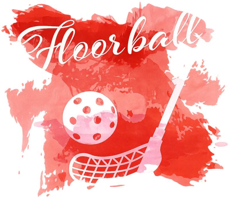 Levně Floorball červená (Nažehlovačka sport)