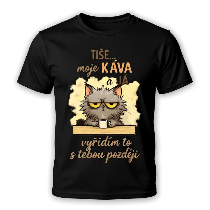Levně Tričko kočka a káva (Dámské)