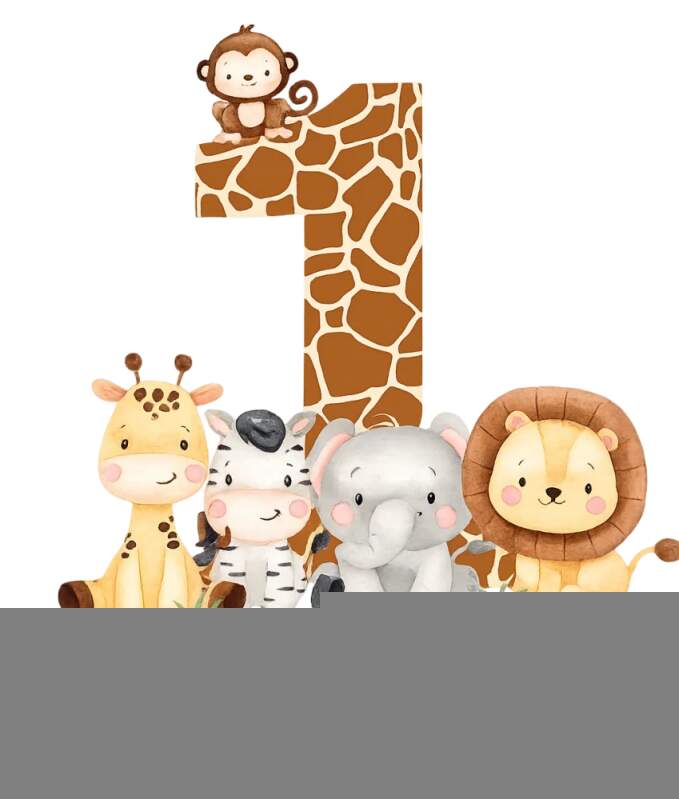 Levně Narozeniny safari zvířátka 1 rok (NAŽEHLOVAČKA)