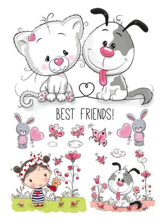 Levně Cute kamarádi (Nažehlovačky arch A4 )