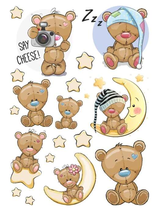 Levně Cute medvídek (Nažehlovačky arch A4 )