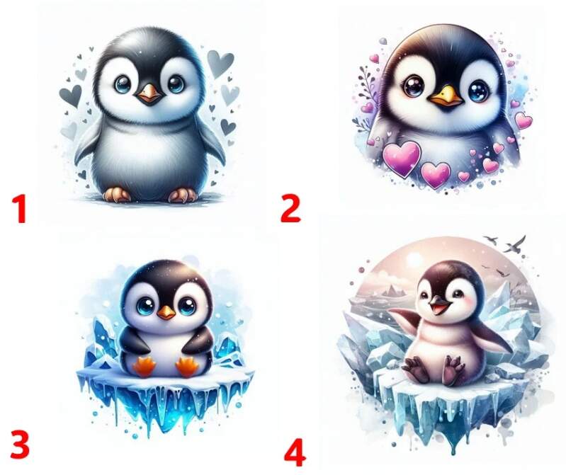 Levně Tučňák cute - 4 motivy (NAŽEHLOVAČKA)