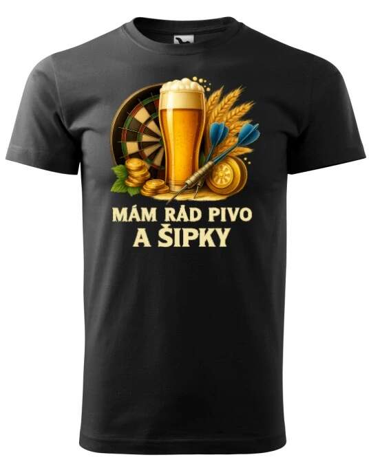 Levně Tričko – šipky a pivo (Dámské)
