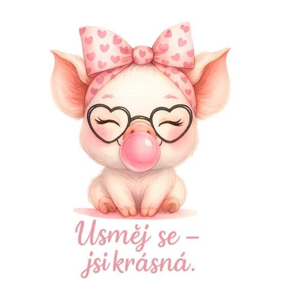 Levně Prasátko - text - 2 motivy (NAŽEHLOVAČKA)