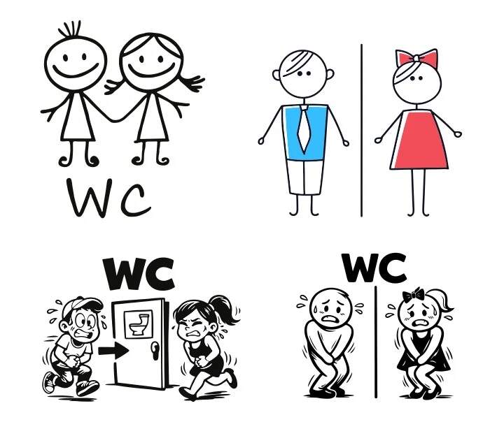 Levně UV samolepka – WC motiv (4 varianty) (UV DTF tisk )