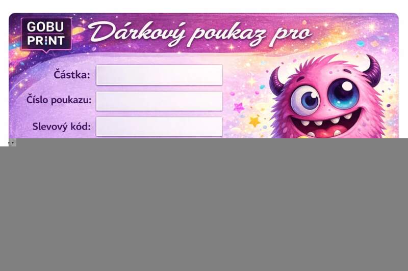 Levně Dárkový poukaz GOBÍK (na potisk textilu a dárkových předmětů)