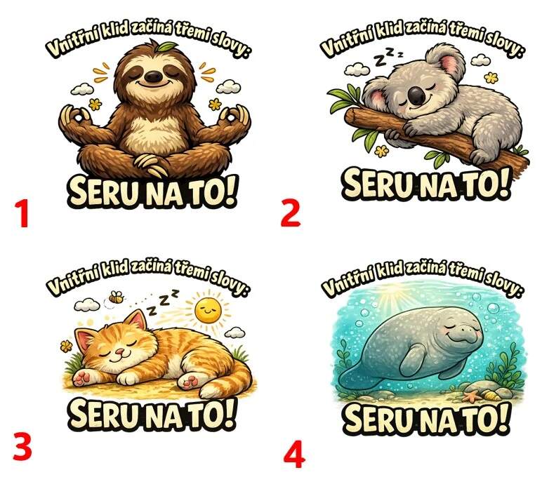 Levně Vnitřní klid začíná třemi slovy (nažehlovačka humor)