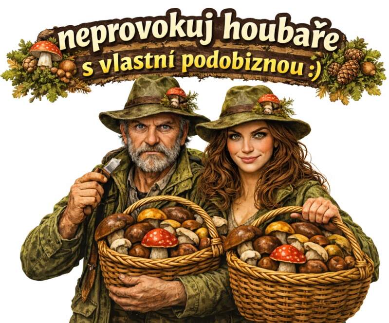 Levně 1. Neprovokuj houbaře s vlastní podobiznou (Nažehlovačka květiny)