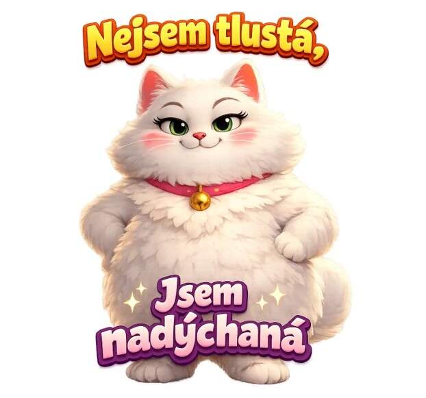 Levně Kočka - nejsem tlustá, jsem nadýchaná (NAŽEHLOVAČKA)