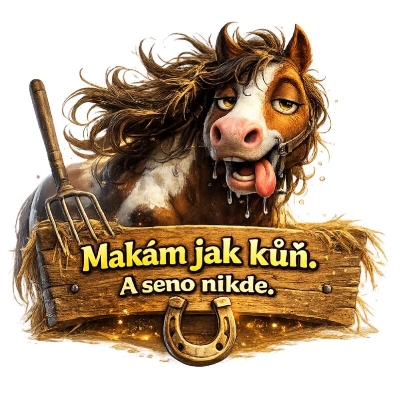 Levně Pracovní kůň - makám a seno nikde! (NAŽEHLOVAČKA)
