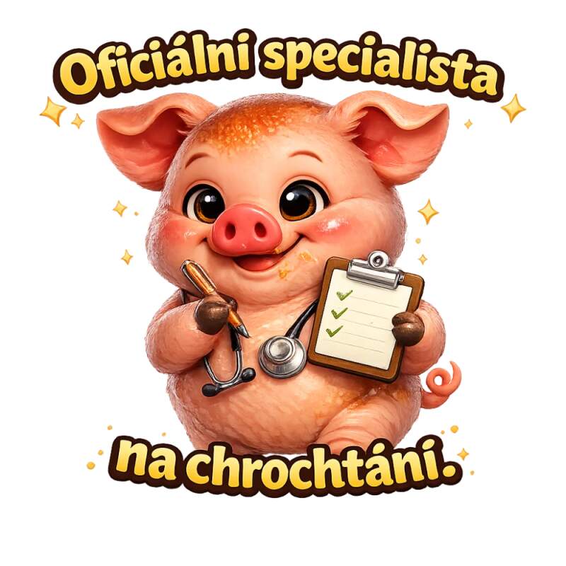 Levně Prase oficialní specialista na chrochtání (NAŽEHLOVAČKA)