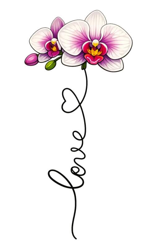 Levně Orchidej love (Nažehlovačka květiny)