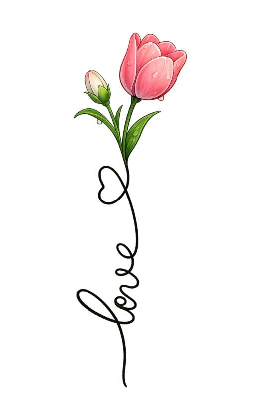 Levně Tulipán love (Nažehlovačka květiny)