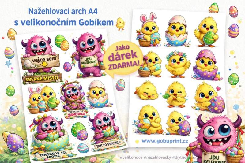 Levně Velikonoční Gobík + dárek (Nažehlovačka arch A4 )