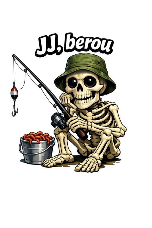 Levně Rybář kostlivec - jj berou (NAŽEHLOVAČKA)