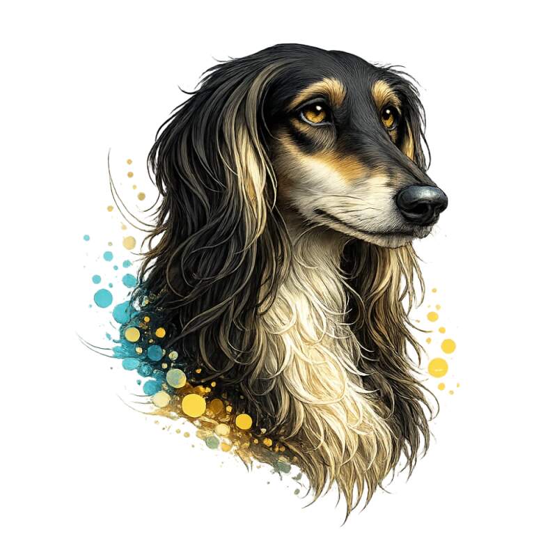 Levně Perský chrt - saluki tmavá (NAŽEHLOVAČKA)
