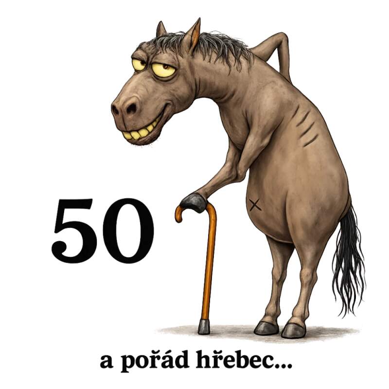 Levně 50 a pořád hřebec (NAŽEHLOVAČKA)