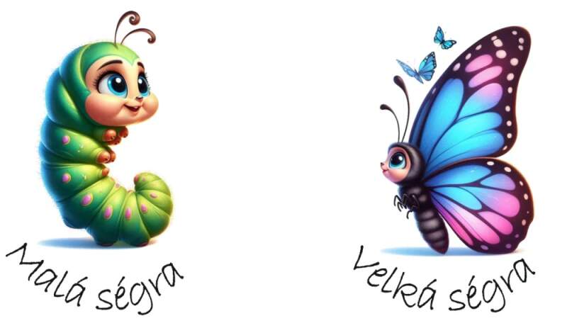 Levně Malá a velká ségra - motýlek (NAŽEHLOVAČKA)