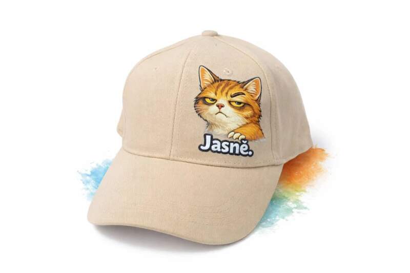 Levně ???? Kšiltovka s potiskem „Jasně.“ (kšiltovka s kočkou)