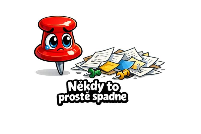 Levně Připínáčky - Někdy to prostě spadne (NAŽEHLOVAČKA)