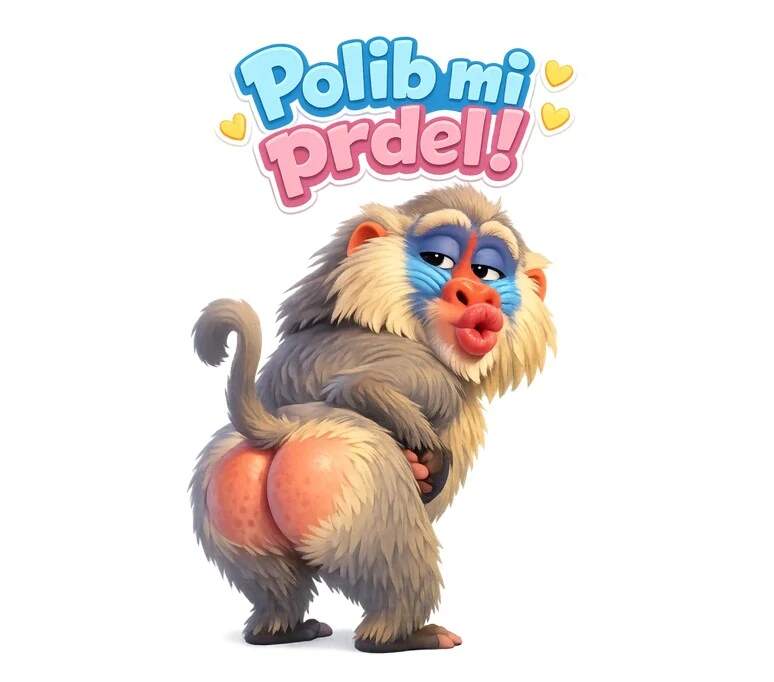 Levně Drzý pavián - polib mi prd*l (NAŽEHLOVAČKA)
