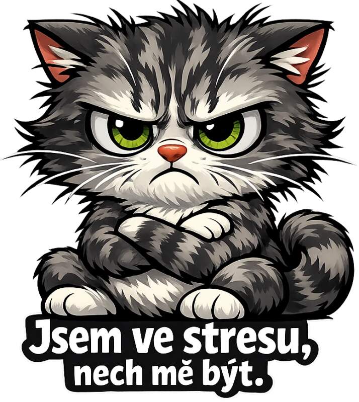 Levně Kočka - jsem ve stresu (NAŽEHLOVAČKA)