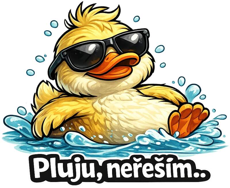 Levně Kachna - pluju, neřeším. (NAŽEHLOVAČKA)