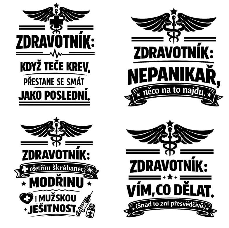 Levně Zdravotník hlášky - 4 motivy (Nažehlovačka pes)