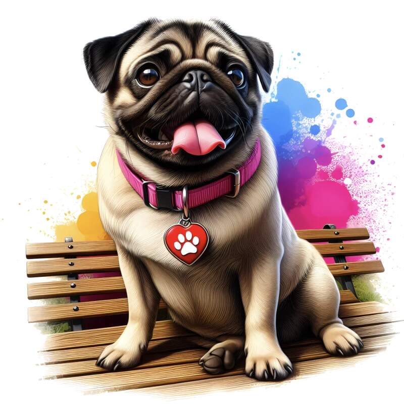 Levně Mops na lavičce (NAŽEHLOVAČKA)