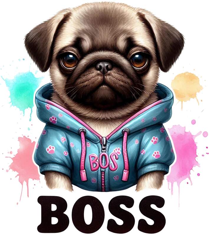 Levně Mopsík boss (NAŽEHLOVAČKA)