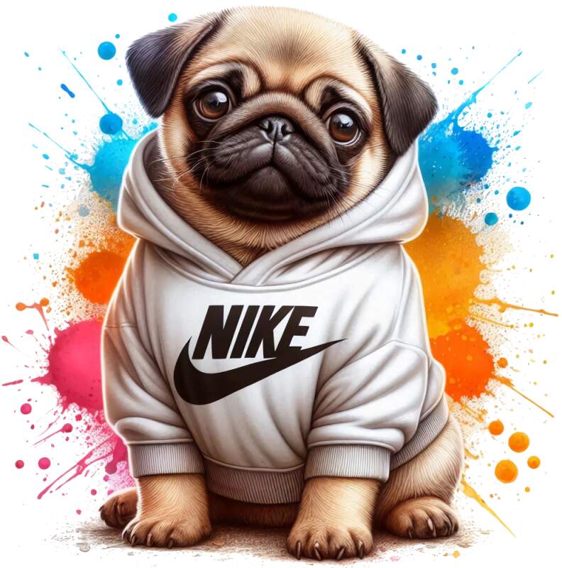 Levně Mopsík nike (NAŽEHLOVAČKA)