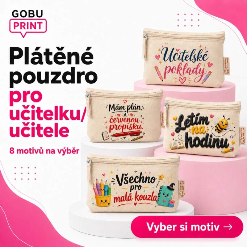 Levně Plátěné pouzdro pro učitelku / učitele (8 motivů na výběr) (Víceúčelová toaletní taška z recyklované bavlny)