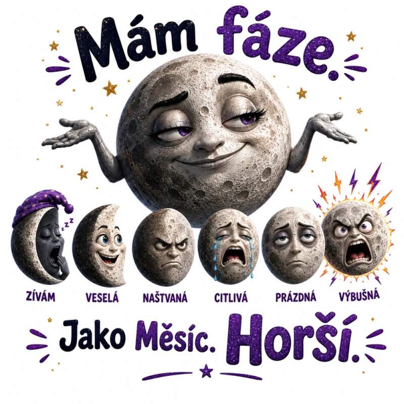Levně Mám fáze - horší jak měsíc (NAŽEHLOVAČKA)