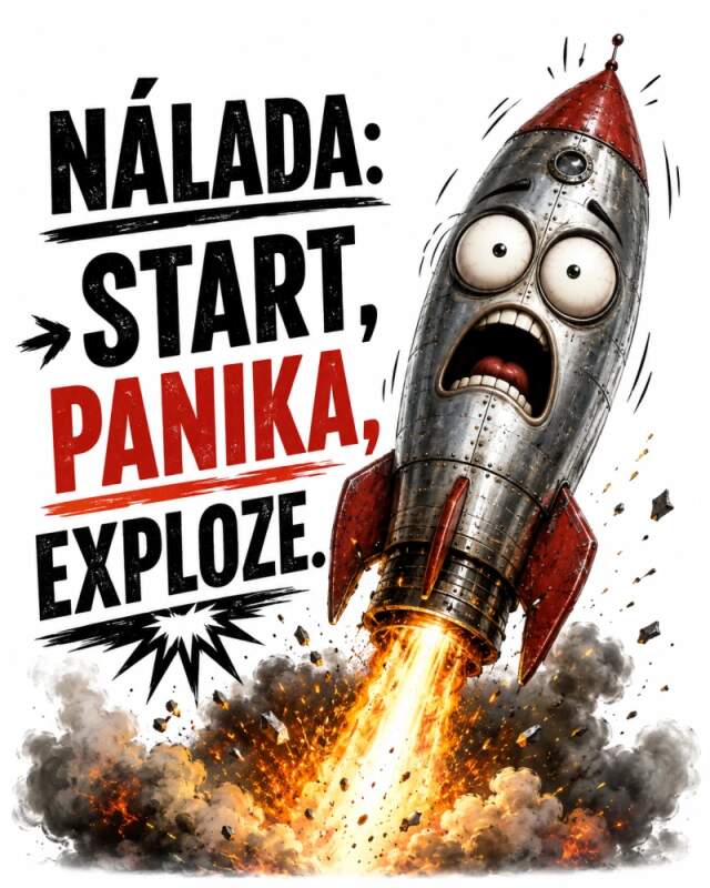 Levně Raketa - nálada - start, panika, exploze (NAŽEHLOVAČKA)