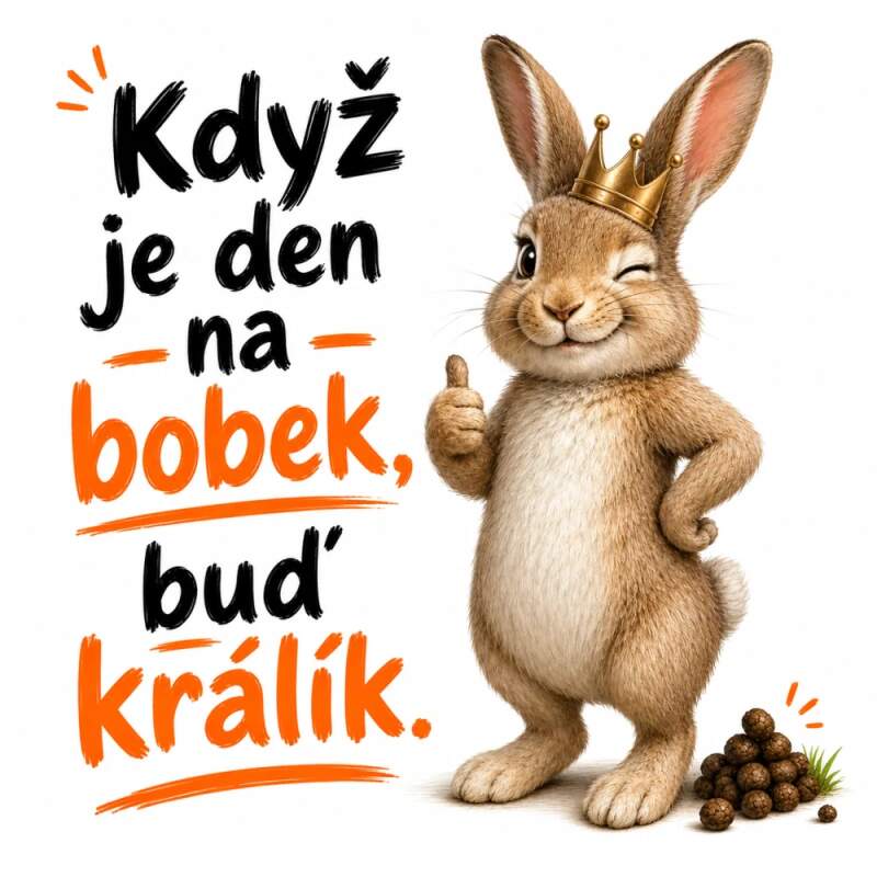 Levně Když je den na bobek, buď králík. (NAŽEHLOVAČKA)