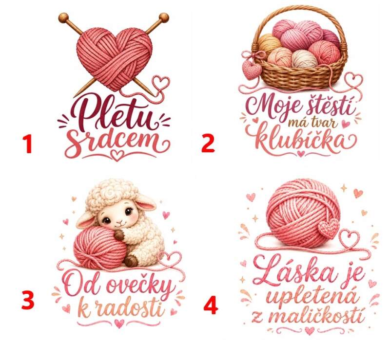 Levně Klubíčka, příze a pletení - 4 motivy (Nažehlovačka pes)