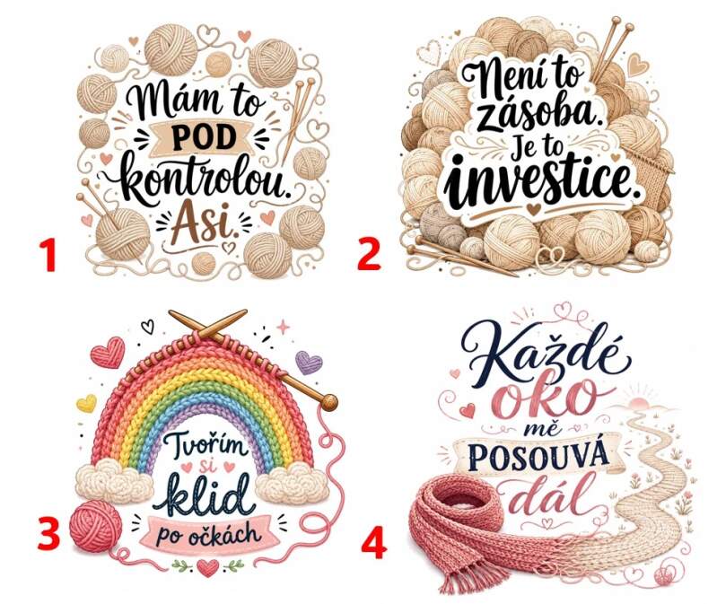 Levně Texty pro pletařky - 4 motivy (Nažehlovačka pes)