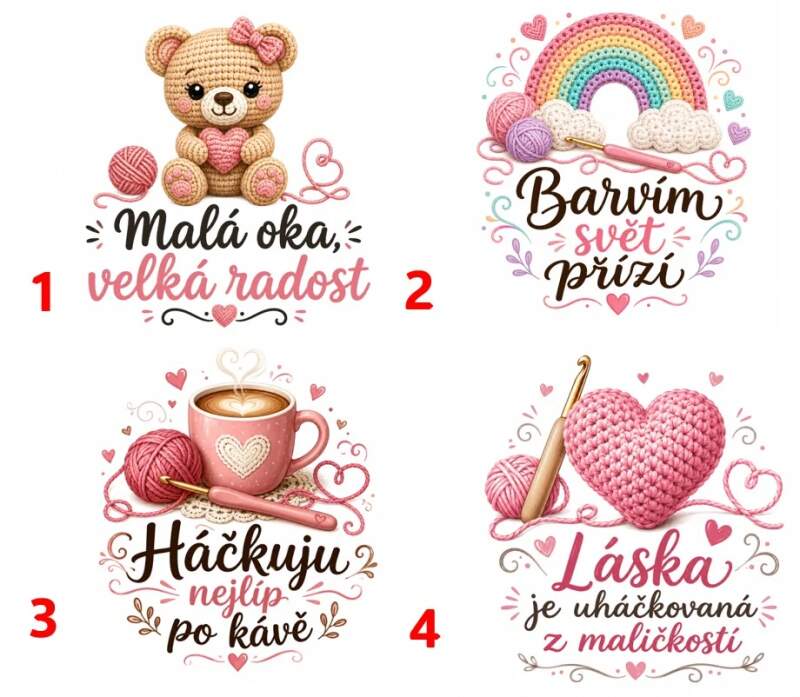 Levně Motivy háčkování - 4 motivy (Nažehlovačka pes)