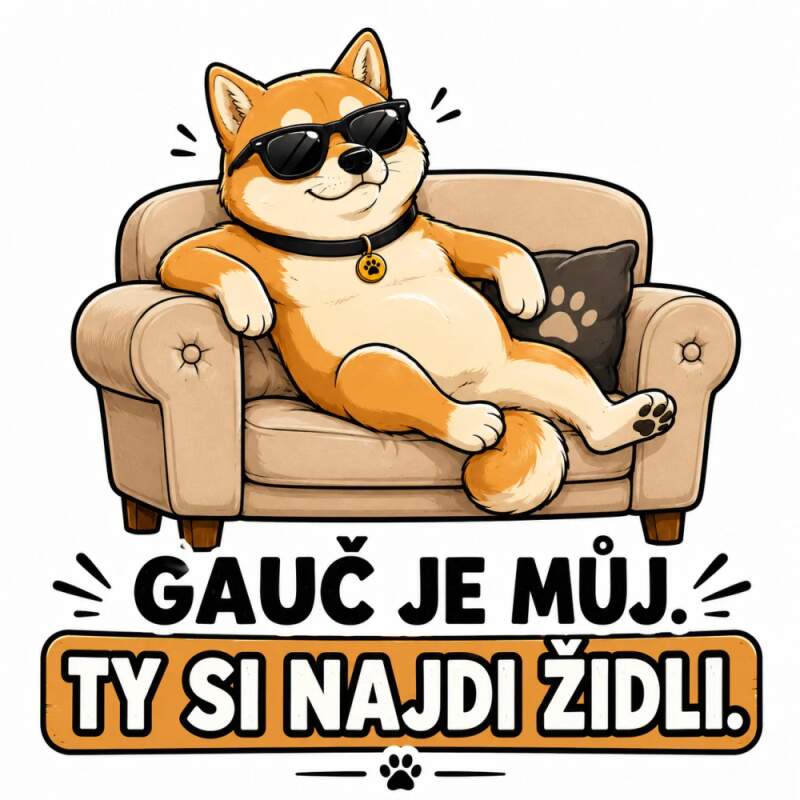 Levně Shiba inu na gauči (NAŽEHLOVAČKA)